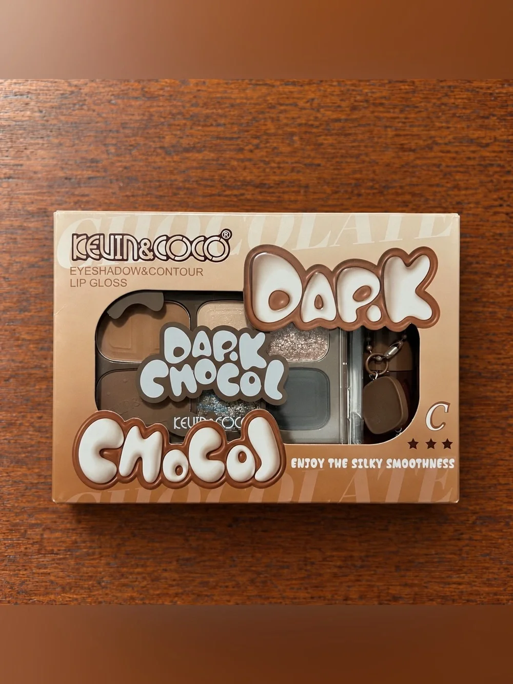 Kevin & Coco Dark Choco Eyeshadow, Contour & Lip Gloss Set